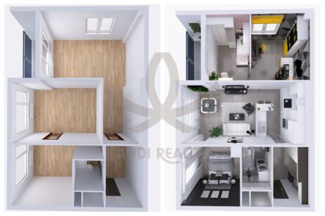 Návrh rekonstrukce bytu 2+1 na 3+KK v Mladé Boleslavi s andireality.cz